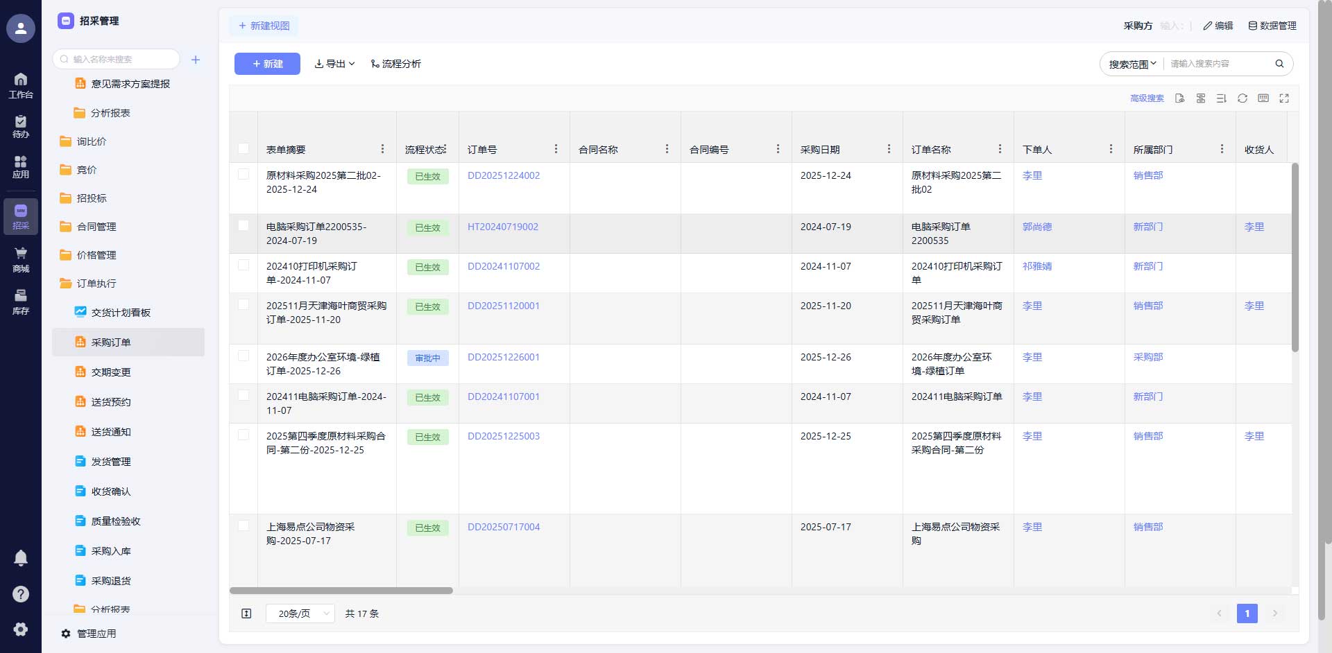费用单与采购订单双向关联